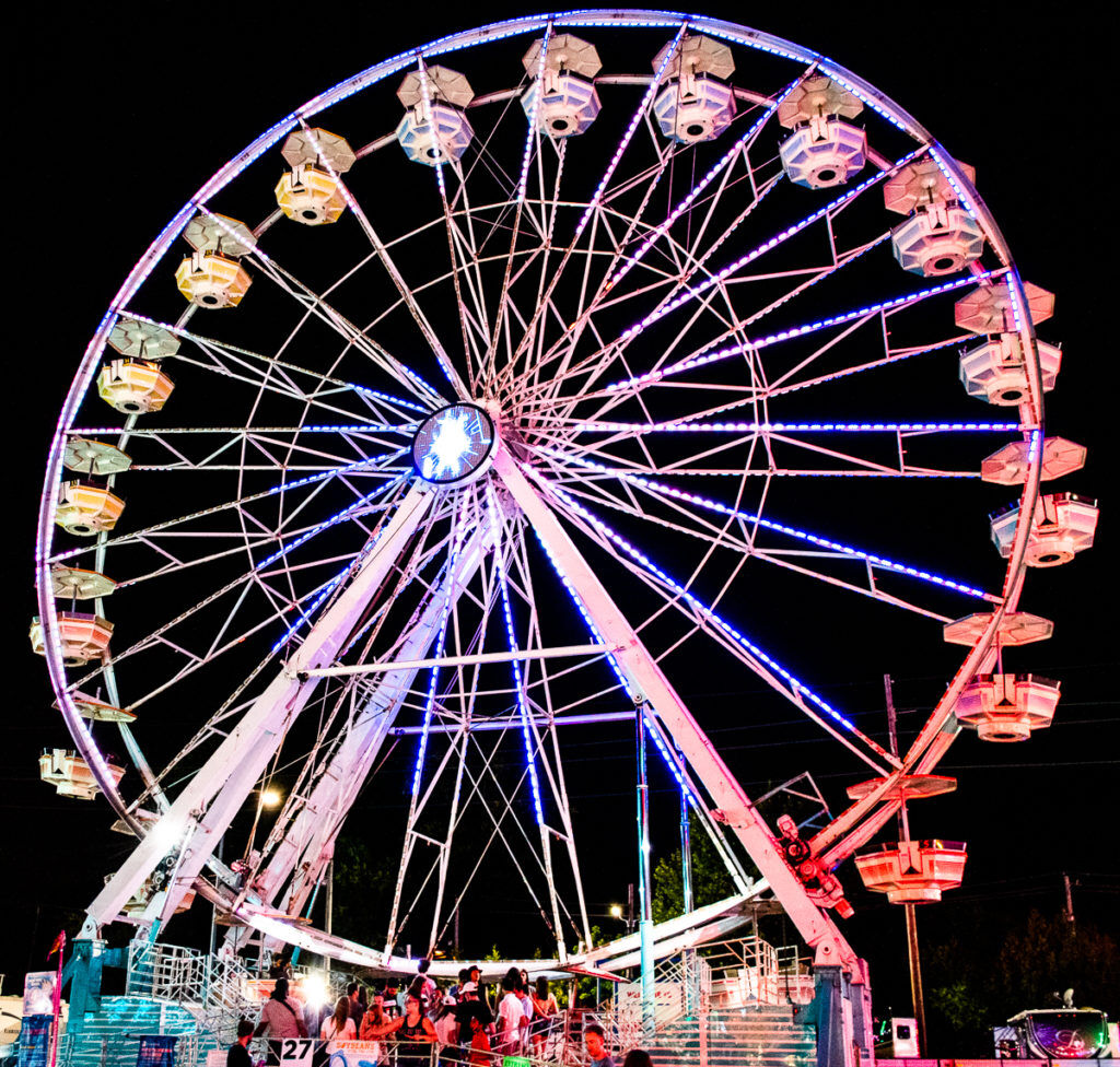 An electric Midway keeps the state fair humming at night